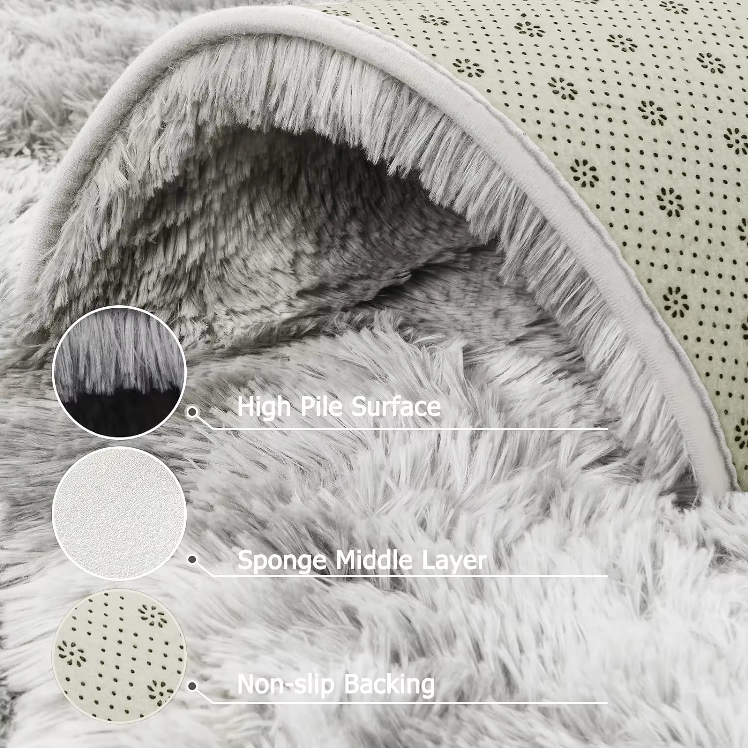 Living Room Area Carpet, Bedroom Children'S Room Soft and Fluffy Cushion, Non-Slip Plush Floor Mat, Home Decoration